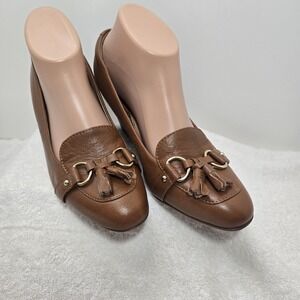 Euro Soft By Sofft Casual Dress Pumps Women's Size 8.5 M Brown Leather tassel